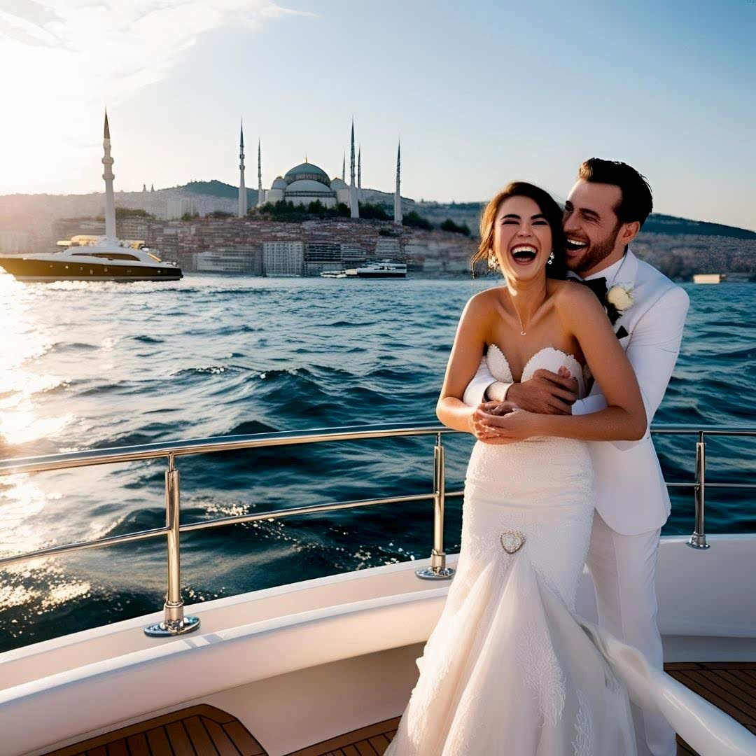 Özel yat evlilik teklifi